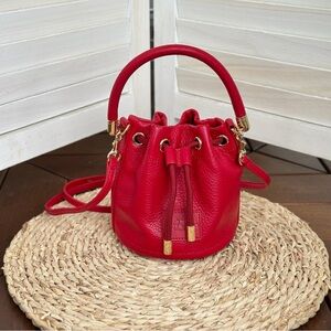 Elegant Red Bucket Bag